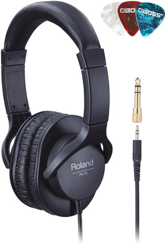 Roland RH-5 Closed-Type Stereo Headphones w/ Guitar Picks