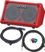 Boss Cube Street II Battery-Powered Stereo Amplifier - Red w/ Cables