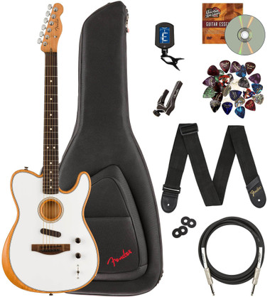 Fender Acoustasonic Player Telecaster - Arctic White w/ Gig Bag