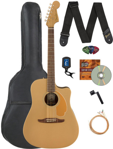 Fender Redondo Player Acoustic-Electric Guitar - Bronze Satin w/ Gig Bag