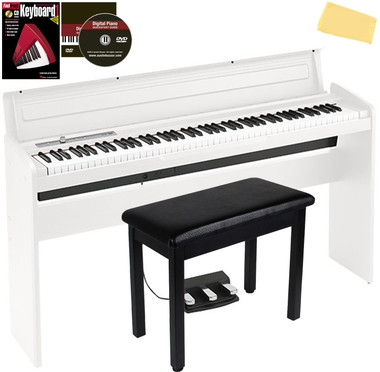 Korg LP-180 Contemporary Home Digital Piano - White w/ Furniture Bench