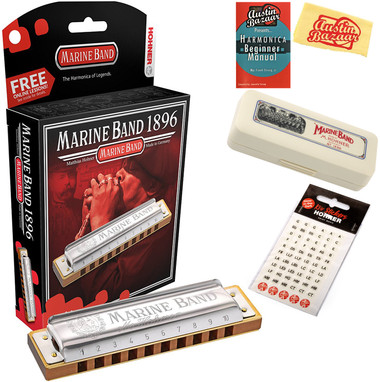 Hohner Marine Band 1896 Harmonica - Key of G w/ Key Stickers