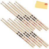 Vic Firth American Classic 5B Wood-Tipped Drumsticks - 6 Pack w/ Polishing Cloth