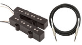 Fender Custom Shop '60s Jazz Bass Pickups - Black w/ Instrument Cable