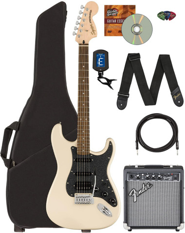 Fender Squier Affinity Stratocaster HSS - Olympic White w/ Frontman 10G Amplifier