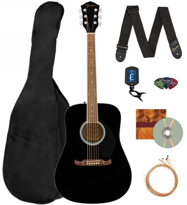Fender FA-125 Dreadnought Acoustic Guitar - Black w/ Gig Bag