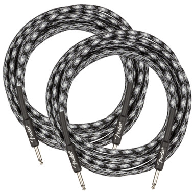 Fender 18.6-Foot Professional Tweed Instrument Cable, Straight-Straight, Winter Camo - 2 Pack