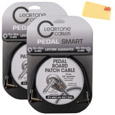 Cleartone 12-Inch Pedal Smart Pedalboard Patch Cable, Angled-Angled, 24 AWG - 2 Pack