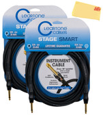 Cleartone 20-Foot Stage Smart Instrument Cable, Straight-Straight, 20 AWG - 2 Pack