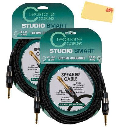 Cleartone 10-Foot Studio Smart Speaker Cable, 16 AWG - 2 Pack
