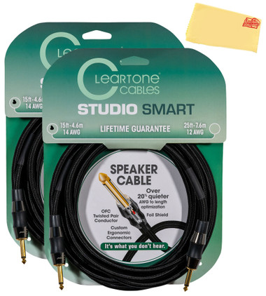 Cleartone 15-Foot Studio Smart Speaker Cable, 14 AWG - 2 Pack