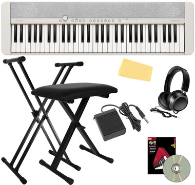 Casio CT-S1 Casiotone 61-Key Keyboard - White w/ Adjustable Stand