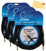 Cleartone 25-Foot Studio Smart Instrument Cable, Straight-Straight, 18 AWG - 3 Pack