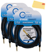 Cleartone 20-Foot Stage Smart Instrument Cable, Straight-Straight, 20 AWG - 3 Pack