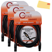 Cleartone 15-Foot Stage Smart Microphone Cable, 22 AWG - 3 Pack