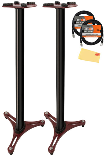 Ultimate Support MS-90/45R 45-Inch Studio Monitor Stand - Red w/ Speaker Cables