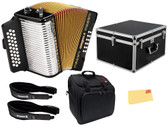 Hohner Corona II G/C/F Accordion - Black w/ Hard Case