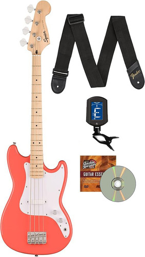 Fender Squier Sonic Bronco Bass - Tahitian Coral w/ Tuner