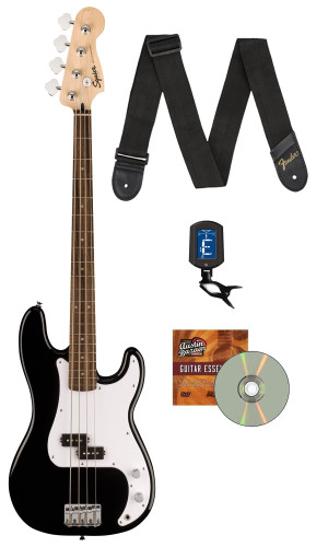Fender Squier Sonic Precision Bass Guitar - Black w/ Tuner