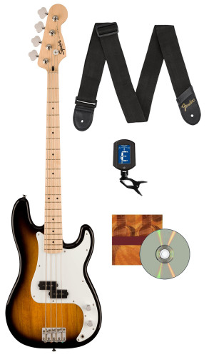Fender Squier Sonic Precision Bass Guitar - 2 Color Sunburst w/ Tuner