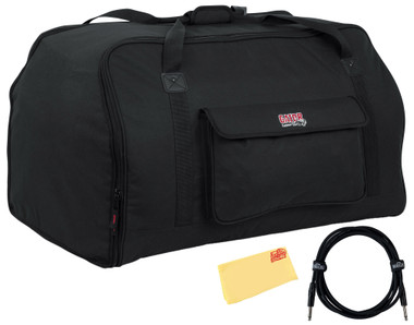 Gator Heavy-Duty Speaker Tote Bag for Compact 15-Inch Speaker Cabinets w/ Instrument Cable
