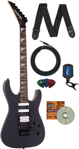 Jackson X Series Dinky DK3XR HSS Electric Guitar - Gloss Black w/ Instrument Cable