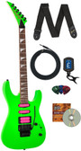 Jackson X Series Dinky DK3XR HSS Electric Guitar - Neon Green w/ Instrument Cable