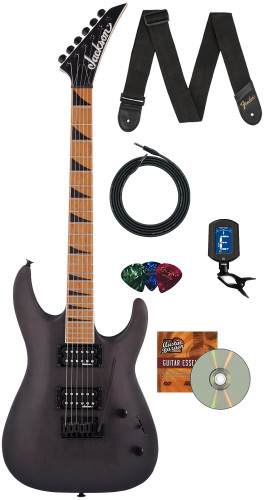 Jackson JS Series Dinky Arch Top JS24 DKAM Electric Guitar - Black Stain w/ Instrument Cable