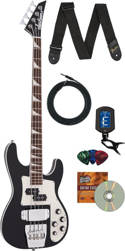 Jackson X Series Concert Bass CBXNT DX IV Bass Guitar - Gloss Black w/ Instrument Cable