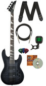Jackson JS Series Concert Bass JS3Q Bass Guitar - Transparent Black Burst w/ Instrument Cable