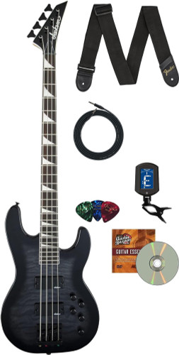 Jackson JS Series Concert Bass JS3Q Bass Guitar - Transparent Black Burst w/ Instrument Cable