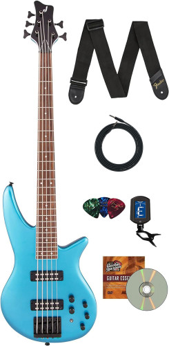 Jackson X Series Spectra Bass SBX V Bass Guitar - Electric Blue w/ Instrument Cable