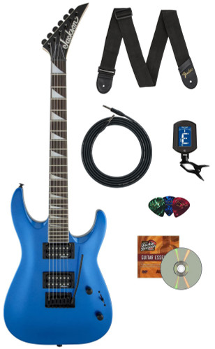 Jackson JS Series Dinky Arch Top JS22 DKA Electric Guitar - Metallic Blue w/ Instrument Cable