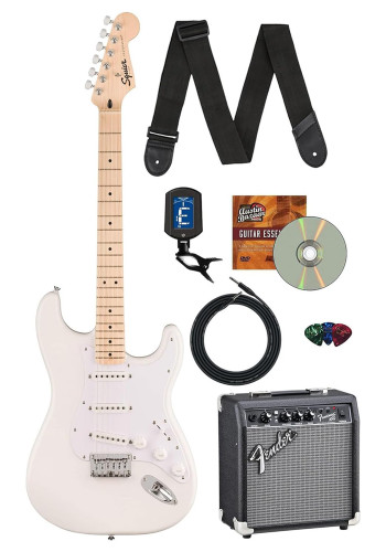 Fender Squier Sonic Stratocaster HT - Arctic White w/ Frontman 10G Amplifier
