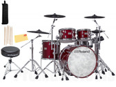 Roland VAD706-GC V-Drums Acoustic Design Electronic Drum Set - Gloss Cherry w/ Drum Throne