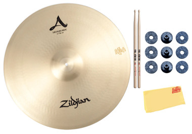 Zildjian A0036 A Family 22-Inch Medium Ride Cymbal w/ Drumsticks