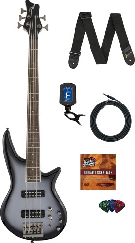 Jackson Spectra Bass JS3V Bass Guitar - Silverburst w/ Instrument Cable