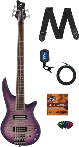 Jackson Spectra Bass JS3QV Bass Guitar - Purple Phaze w/ Instrument Cable