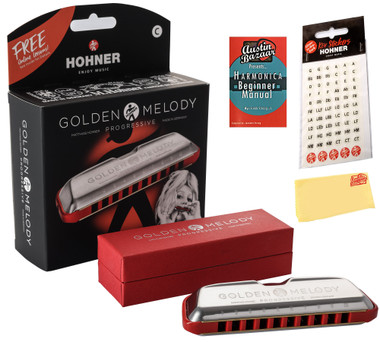 Hohner 544 Golden Melody Harmonica - Key of A w/ Key Stickers