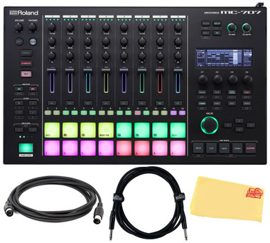 Roland MC-707 Groovebox Professional Music Production Workstation w/ Instrument Cable