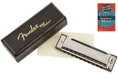 Fender Blues Deluxe Harmonica - Key of D w/ Austin Bazaar Instructional Manual
