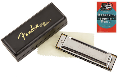 Fender Blues Deluxe Harmonica - Key of B Flat w/ Austin Bazaar Instructional Manual