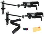 Hercules GSP50HBPLUS Auto-Swivel Adjustable Yoke Guitar Hanger - 2 Pack w/ Guitar Strap