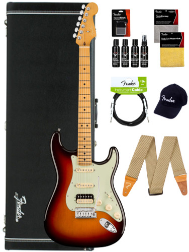 Fender American Ultra Stratocaster HSS, Maple - Ultraburst w/ Cleaning Kit