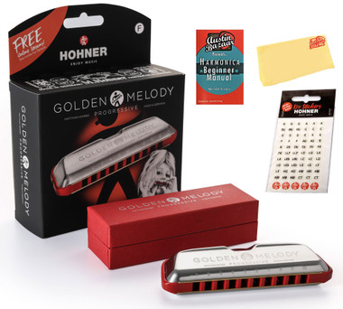 Hohner 544 Golden Melody Harmonica - Key of F w/ Key Stickers