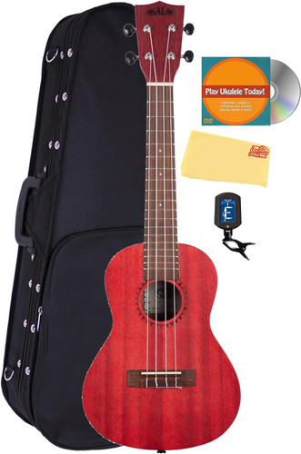Kala MRT-RED-C Modern Meranti Concert Ukulele - Adobe Red w/ Hard Case