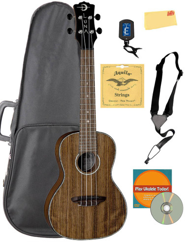 Luna Walnut Concert Ukulele w/ Hard Case