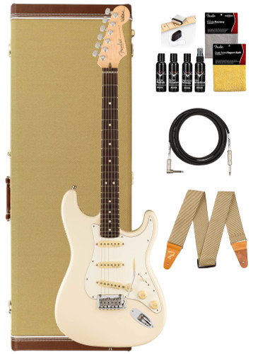 Fender Jeff Beck Stratocaster - Olympic White w/ Guitar Care Kit