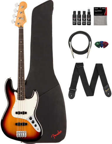 Fender Player II Jazz Bass - 3-Color Sunburst w/ Cleaning Kit