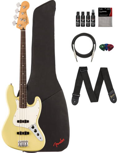 Fender Player II Jazz Bass - Hialeah Yellow w/ Cleaning Kit